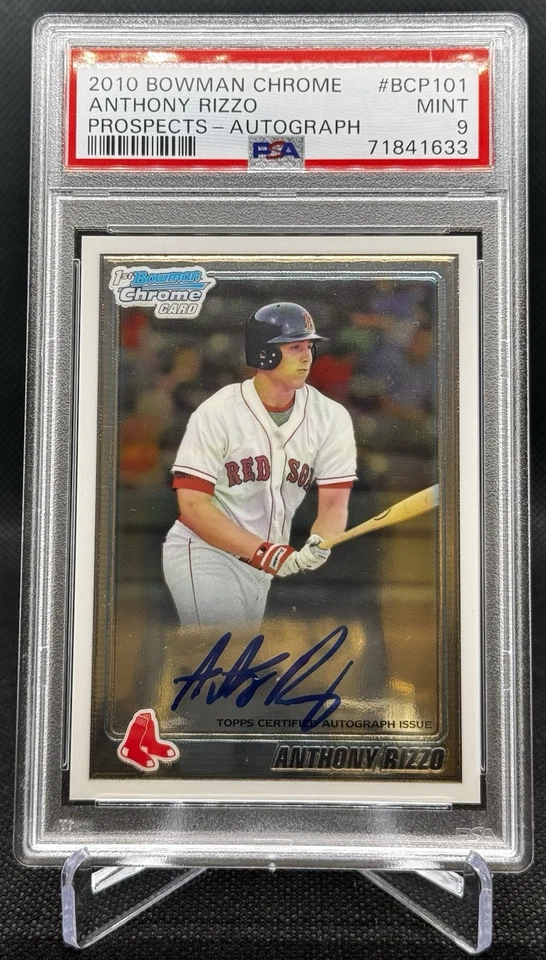 2010 Bowman Chrome Prospects Anthony Rizzo Auto #BCP101 PSA 9 - Image 1 of 2