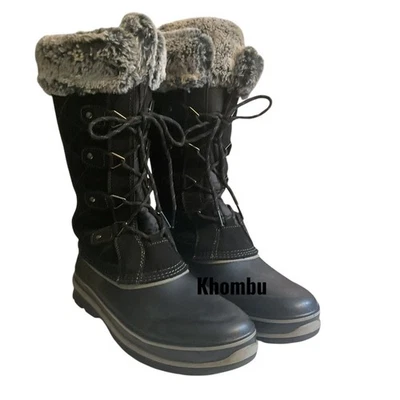Botas de invierno Khombu para mujer talla 11 negras gamuza Ellie piel sintética - clasificación 20 grados Foto 1 de 4