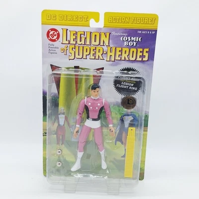 Figura de acción DC Direct Legión de Superhéroes COSMIC BOY 6" 2001 con anillo de lucha Foto 1 de 4