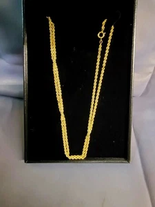 Massive schwere gelbvergoldete Edelstahl Twist Seil Kette Halskette - Bild 1 von 5