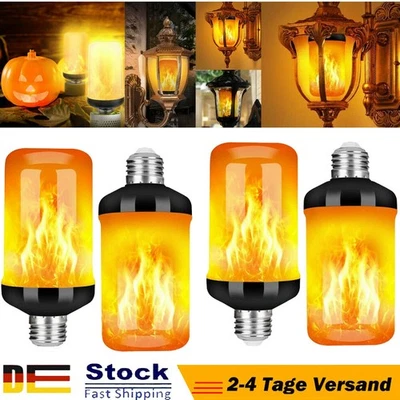 E27 LED Licht Fackel Feuer Lampe Flammen Effekt Glühbirne Flacker Birne Deko DHL - Bild 1 von 4