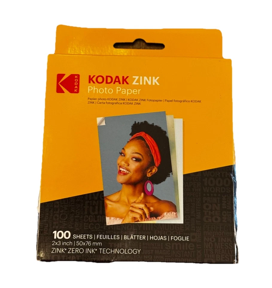 Kodak 2x3” Premium Zink Photo Paper - 100 Sheets Sticky Backed Photo Paper - Image 1 of 1
