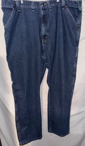 Jeans de carpintero de mezclilla Wrangler 44x32 ropa de trabajo utilitaria calce relajado azul - Imagen 1 de 8