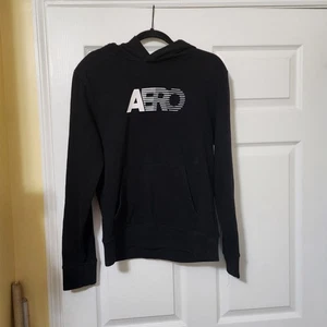 Aeropostale AERO Sweater mens Small Black Logo Sweatshirt Hoodie Jacket - Picture 1 of 4