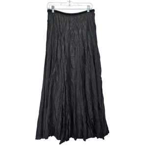 Odille Anthropologie Crushed Seide Maxirock Größe 6 Crinkle Y2K Fee Grunge - Bild 1 von 6