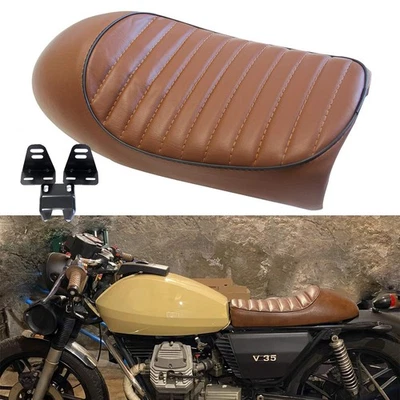 For Moto Guzzi V35 V65 V75 V85 V7 Brown Motorcycle Hump Cafe Racer Seat Saddle - Image 1 of 4
