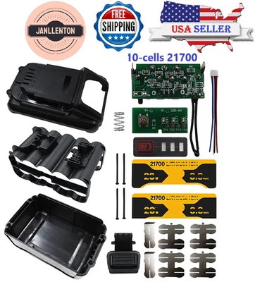 JANLLENTON DeWalt DCB200 20V 8Ah Plastic Battery Replacement Housing Case DIY Repair Kit
