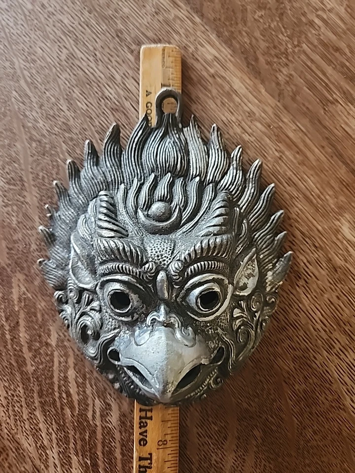 6" Brass Bronze Garuda Wall Hanging face mask head home decor wall decoration - Image 1 of 4