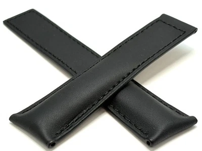 OEM TAG HEUER Watch Strap for Deployment Clasp Leather Matte Black 22mm x 18mm - Image 1 of 3