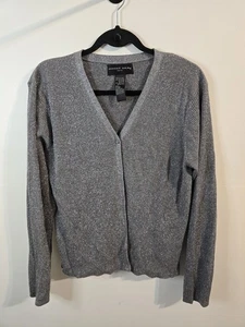 Cárdigan August Silk Gris Plateado Brillante Acanalado Mezcla Seda Grande Hada Caprichoso  - Imagen 1 de 4