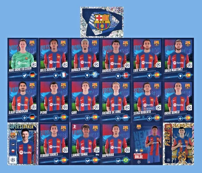 Barcelona Team 2023/24 Topps Champions League 138  Lamine Yamal Rookie Sticker - Image 1 of 3