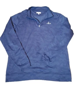 Peter Millar Mens Blue Bay Creek Golf Club Logo 1/4 Zip Pullover Size XL Stretch - Picture 1 of 12