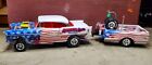 Vintage Amt 1 25 1955 Chevy Gasser And Trailer Hotrod Set And Tools Tires Etc 70S