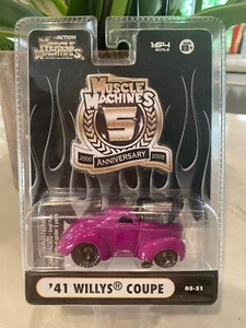 Muscle Machines 5th Anniversary 1941 Willys Coupe with Hood Scoop 05-31 - Picture 1 of 1