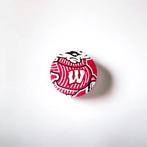 NCAA Wisconsin Badgers Football Adjustable Fabric Unisex Ring with Bucky Badger Cover