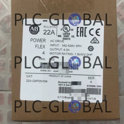 ALLEN BRADLEY New 22A-D4P0N104 Factory Sealed 4 1.5 kW 2 HP AC Drive Allen-Bradley 22AD4P0N104