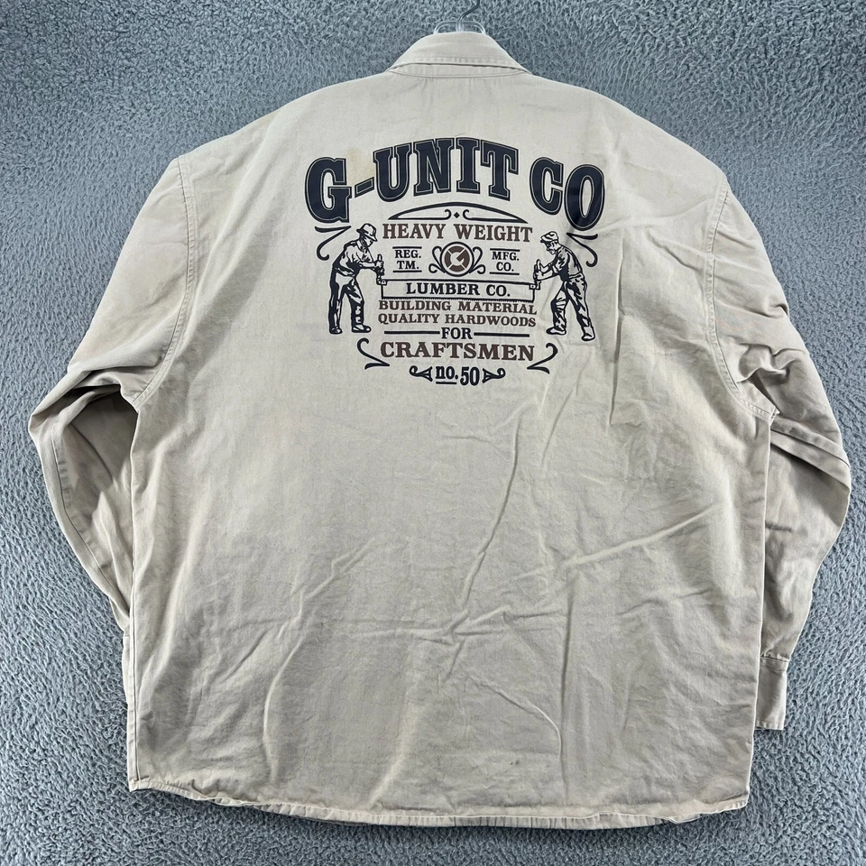Vintage G Unit Shirt Mens 3XL Button Up Heavy Hip Hop 50 Cent Y2K 90s * - Image 1 of 4