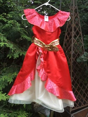 Disney Store Elena de Avalor Princesa Disfraz Niñas Vestido Talla 5/6 Rojo Satinado Foto 1 de 4