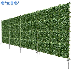 4x14 ft Artificial Faux Ivy Leaf Privacy Fence Screen Wall Hedge Decor - Picture 1 of 7