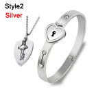 And Women Valentine's Day Steel Stainless Bracelet Necklace Concentric Lock Key