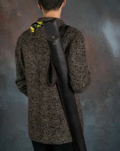 Bastón hecho a mano fundas bastón estuche bolso soporte cuero estante mejor estilo regalo - Imagen 1 de 10