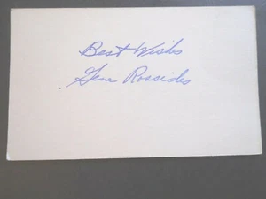 Gene Rossides - Tarjeta índice autografiada de 3" X 5" - Columbia - halfback - Imagen 1 de 1