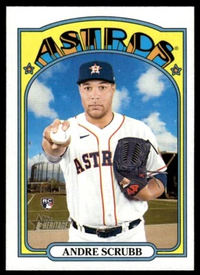 2021 Topps Heritage Andre Scrubb Rookie Houston Astros #592 R137 - Image 1 of 2