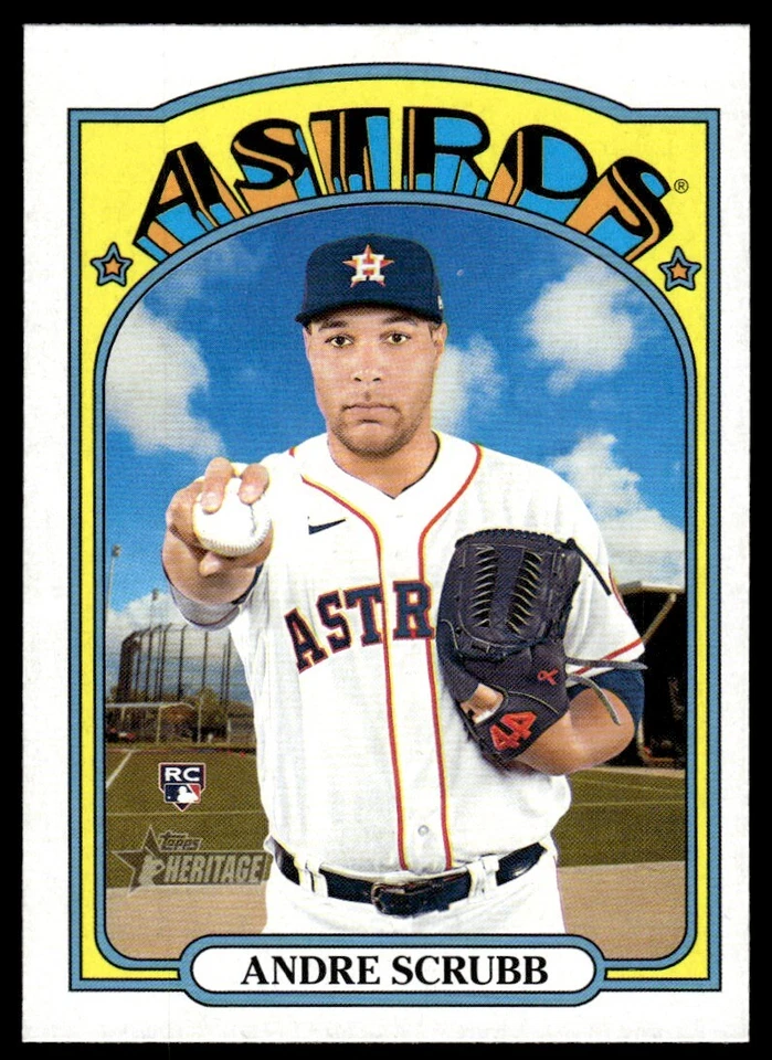 2021 Topps Heritage Andre Scrubb Rookie Houston Astros #592 R137 - Image 1 of 2