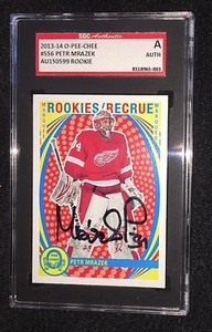 PETR MRAZEK SIGNED 2013/14 O-PEE-CHEE ROOKIE CARD #556 SGC AUTHENTICATED