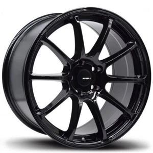 18x9.5 +38 Avid 1 AV-27 5x114.3 Gloss Black Wheels (Set of 4) - Picture 1 of 3