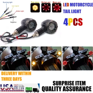 Luz trasera intermitente LED rojo bala señal de giro para motocicleta Harley cromada 4 piezas* - Imagen 1 de 16