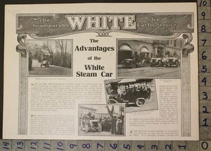 1908 AUTO WHITE STEAM CAR RACE PRINT PHOTO COLLECTOR MECHANIC SHOP AD28501 - Picture 1 of 1