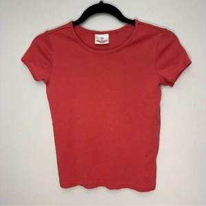 Hanna Andersson Girl’s 100% Pima Cotton Size 140/10 Pink Coral Scalloped T Shirt - Picture 1 of 5