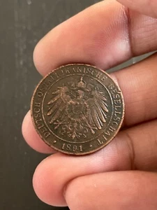 1891 DEUTSCH OSTAFRIKA WILHELM II MÜNZE - Bild 1 von 2
