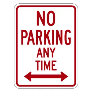 NO PARKING ANYTIME ARROW R7-1D, OFFIZIELLES PARKSCHILD, REFLEKTIEREND 12" X 18" - Bild 1 von 3