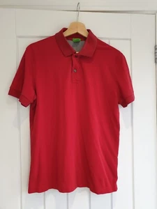 HUGO BOSS size MEDIUM Patrick Red Polo Shirt MODERN Fit in Excellent Condition - Picture 1 of 14