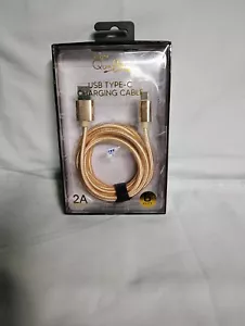 Braided USB Type C Charging Data Cable Cord Gold - Picture 1 of 1