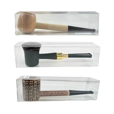 3 Durable Wooden Wood Smoking Pipe Tobacco Cigarettes Cigar Pipes Enchase Gift 3 - Image 1 of 4