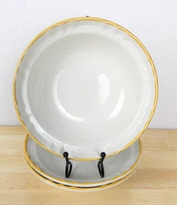 Golden Bouquet Stoneware Bowls 6 5/8" Japan Gold Rim Set of 3 - Picture 1 of 6