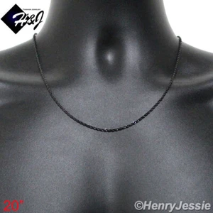 20"MEN's Stainless Steel 1.5mm Black Plated Rope Chain Necklace*N118 - Picture 1 of 3