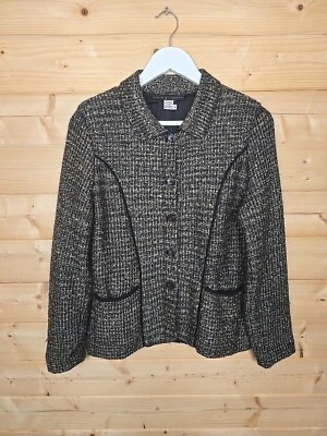 Peruvian Connection Alpaca Knit Jacket Size Medium button Up collared Cardigan - Image 1 of 4