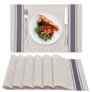 Kitchen Placemat Set 6 Vinyl Table Protector Dining Dish Desk Mat Heat Resist... - Picture 1 of 7