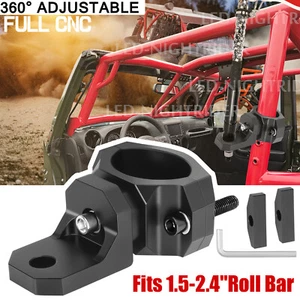 For Polaris RZR XP UTV LED Whip Light Mounting Bracket 1.5-2.4" Roll Bar Mounts - Picture 1 of 16