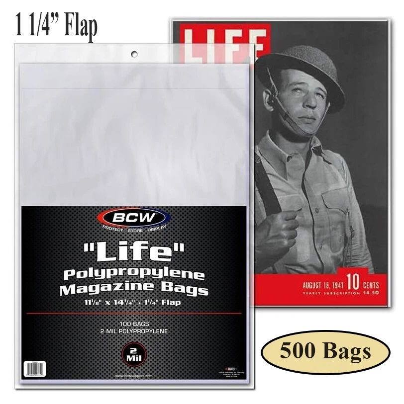 BCW Life Magazine 100 Storage Bags - 11"x14"