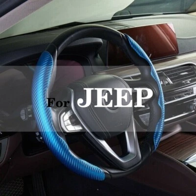 2pcs For JEEP Carbon Fiber Car Steering Wheel Booster Cover Non-slip Accessories - Image 1 of 4