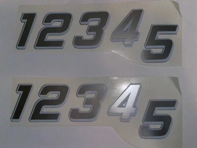 Caja de pegatinas de vinilo plateadas con números de sombra blanca #1-5 R/C coches L2 Foto 1 de 4