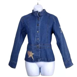 Giacca Jean Donna St. John's Bay con toppe cuore e stelle taglia M - Foto 1 di 11