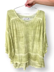 M Rena Made In USA Gauze Tunic - Woman’s Clothing - Green Size S/M - Picture 1 of 4