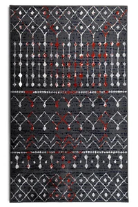 Distressed Moroccan - 2'x4', Dark Grey, Transitional Design Area Rug - 505 - Picture 1 of 8
