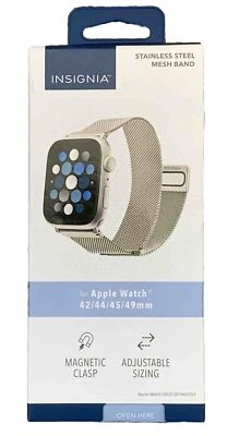 Correa de malla de acero inoxidable Insignia para Apple Watch 42/44/45/49 mm Foto 1 de 3